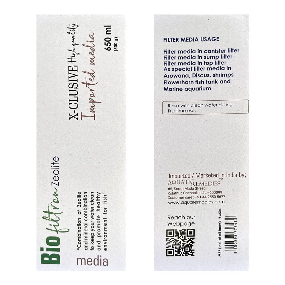 Bio filtron Zeolite Filter Media 650ml / 500g